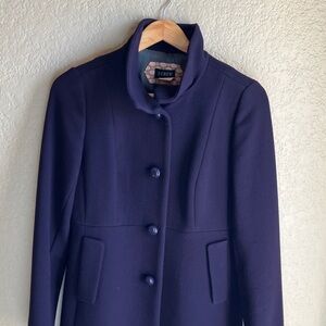 J crew deep violet coquettish wool coat